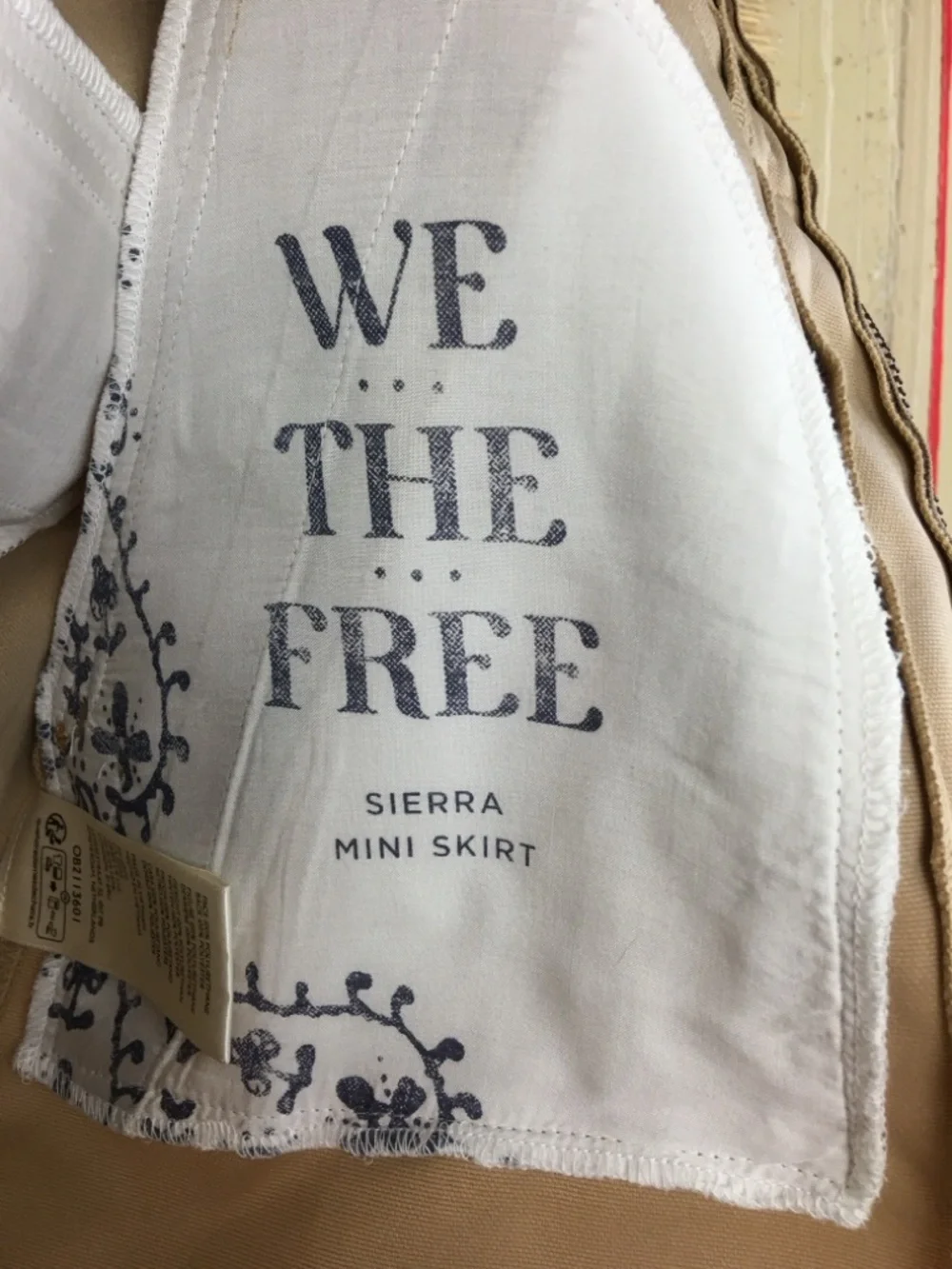 Free People / We The Free - Sierra NWT Vegan Suede Western Mini Skirt Beige Sz 6